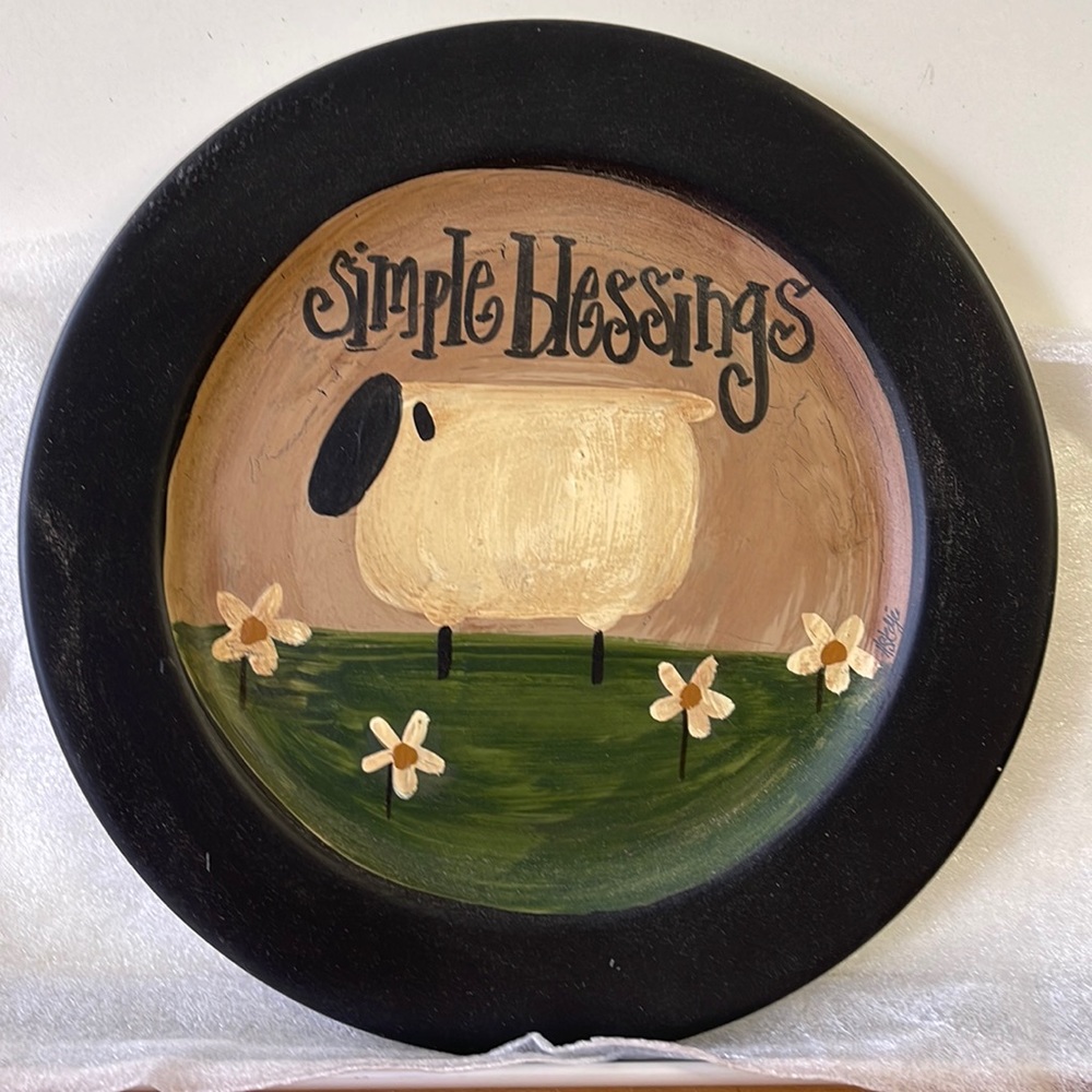 Hand painted sheep plate by Gainers Creek Gifts
